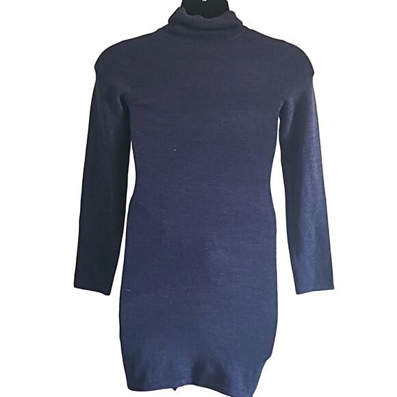French Connection Women's Bodycon Knit Mini Sweater Dress - Dark Blue Size L NWT - Picture 9 of 10